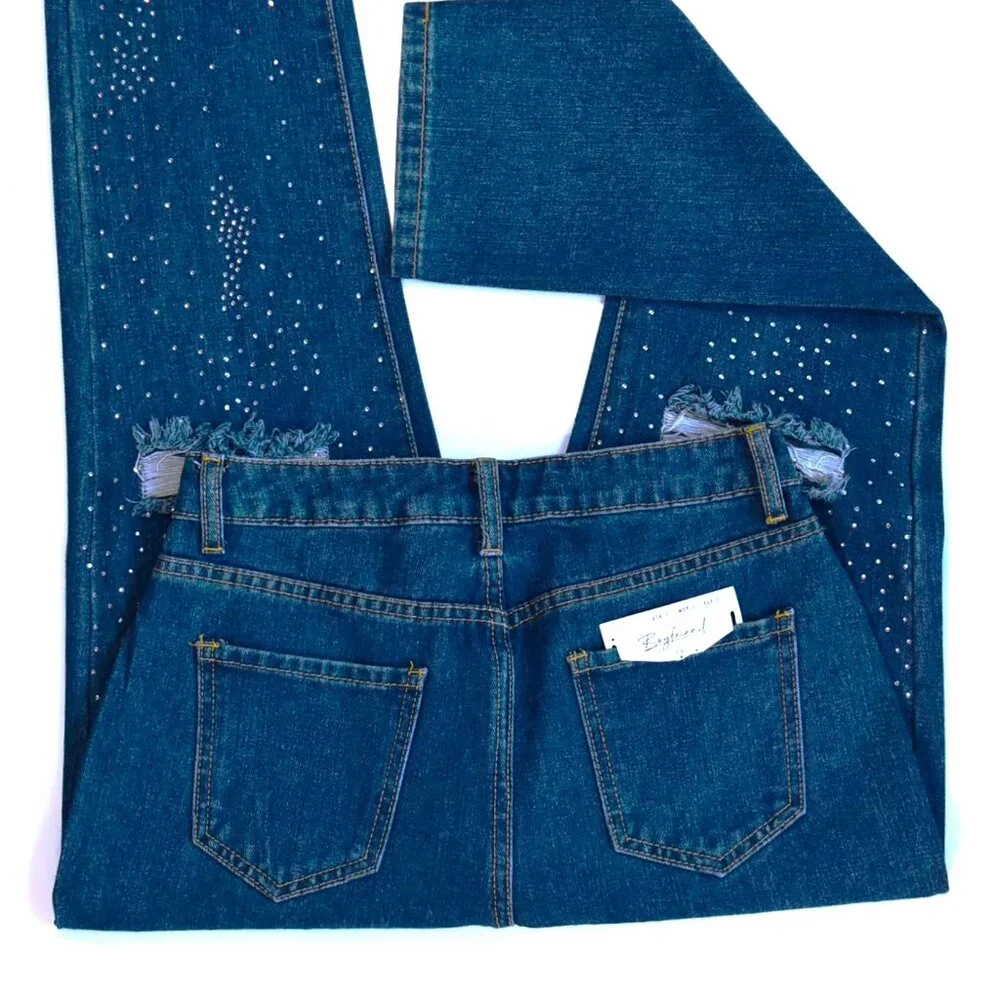 Rhinestone Ripped-Front - Picture 7 of 9